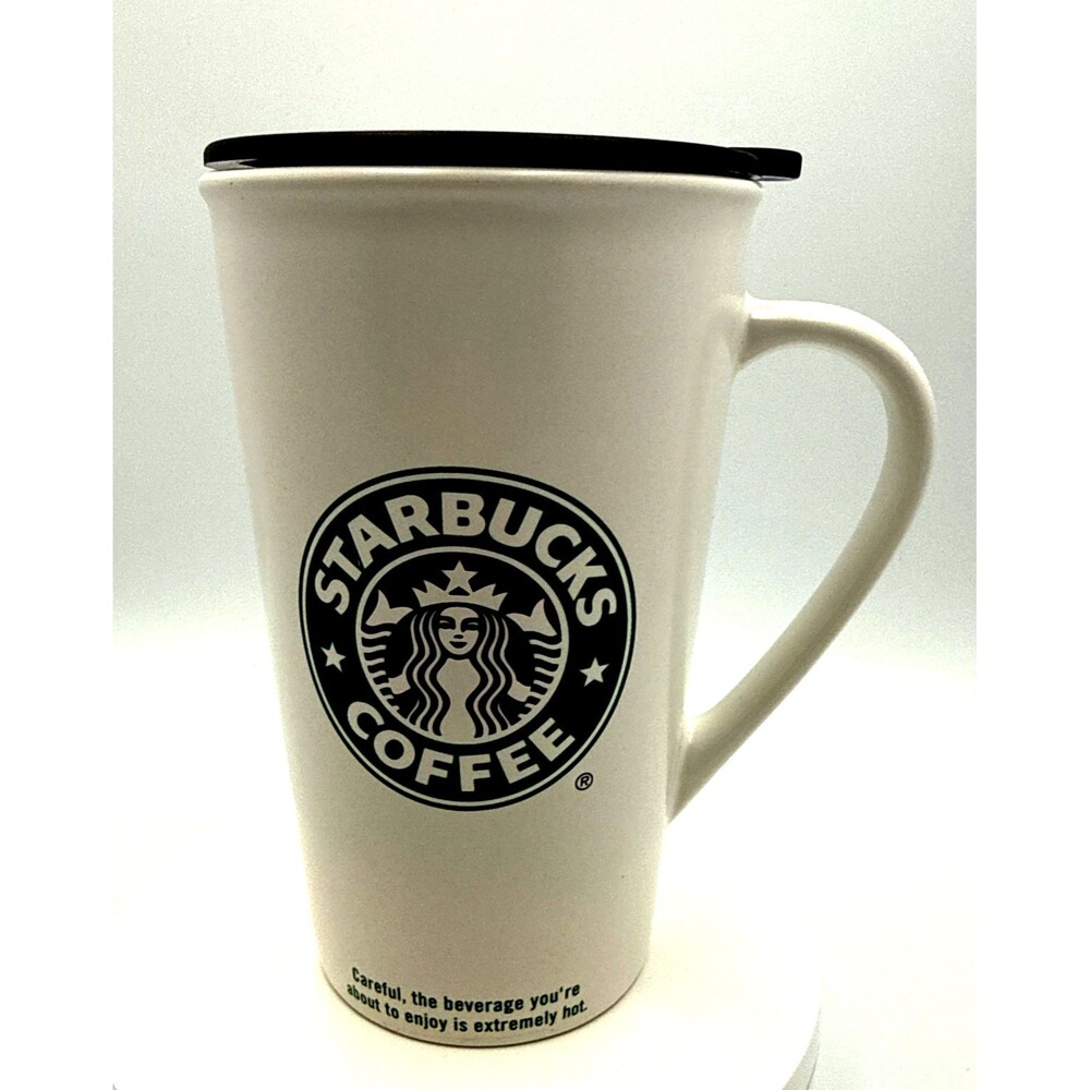 Vintage 2005 Starbucks Coffee Ceramic White Mug  16 Oz  Classic Green Siren Logo